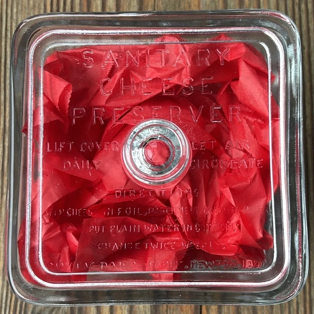 Vintage Glass Sanitary Cheese Preserver